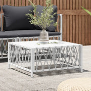 Tavolo da Giardino Bianco 70x70x34 cm in Tessuto Intrecciatocod mxl 105855