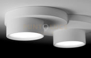 DEMETRA lampada da Soffitto 2 Luci attacco GX53 bianca in gesso l.29x18cm