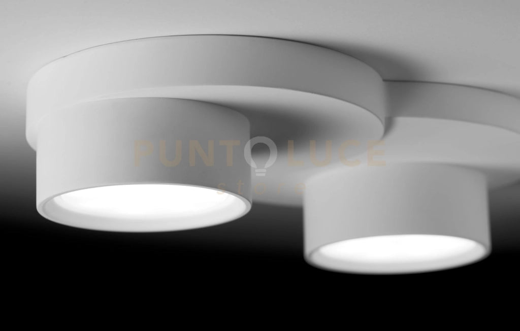 DEMETRA lampada da Soffitto 2 Luci attacco GX53 bianca in gesso l.29x18cm