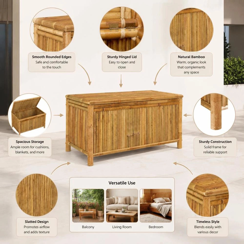 Garden Chest 110x52x55 Cm Bamboo