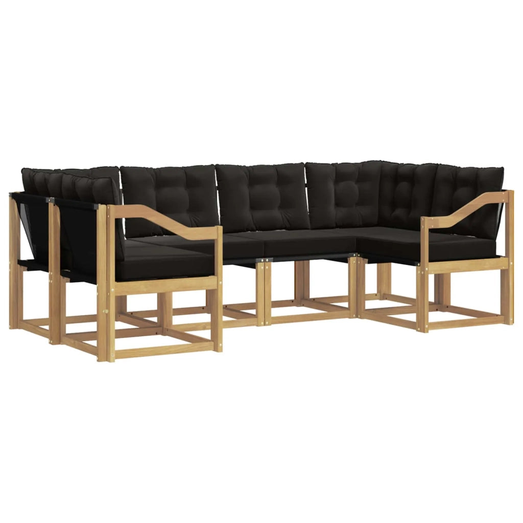 Set di divani da esterno 6 pz Bianco e Nero 3389822