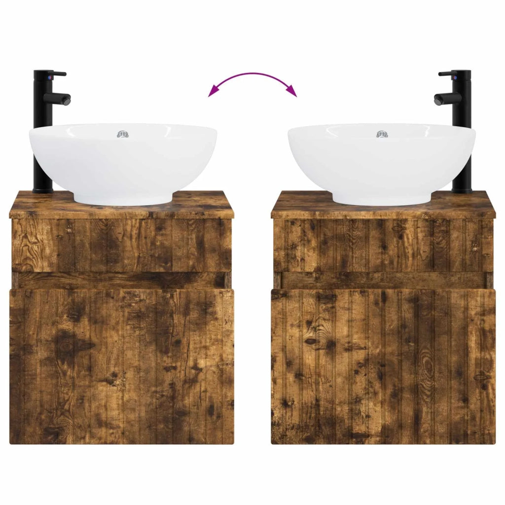 Set di Armadi da Bagno 3 pz Rovere Fumo 49 x 44,5 x 66,5 cm 3405762