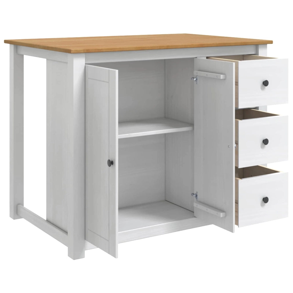 Carrello da Cucina PANAMA 2 pcs Bianco e Cera di Miele