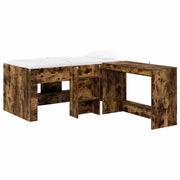 Letto alto per bambini con scrivania 2 pz Rovere Fumo 3423466