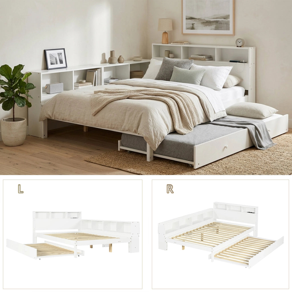 letto in legno bianco 120x200 cm