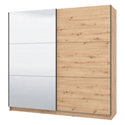Armadio Camera da Letto Soncino, Guardaroba Grande Appendiabiti, 217x210h cm Marrone Rovere Nodi