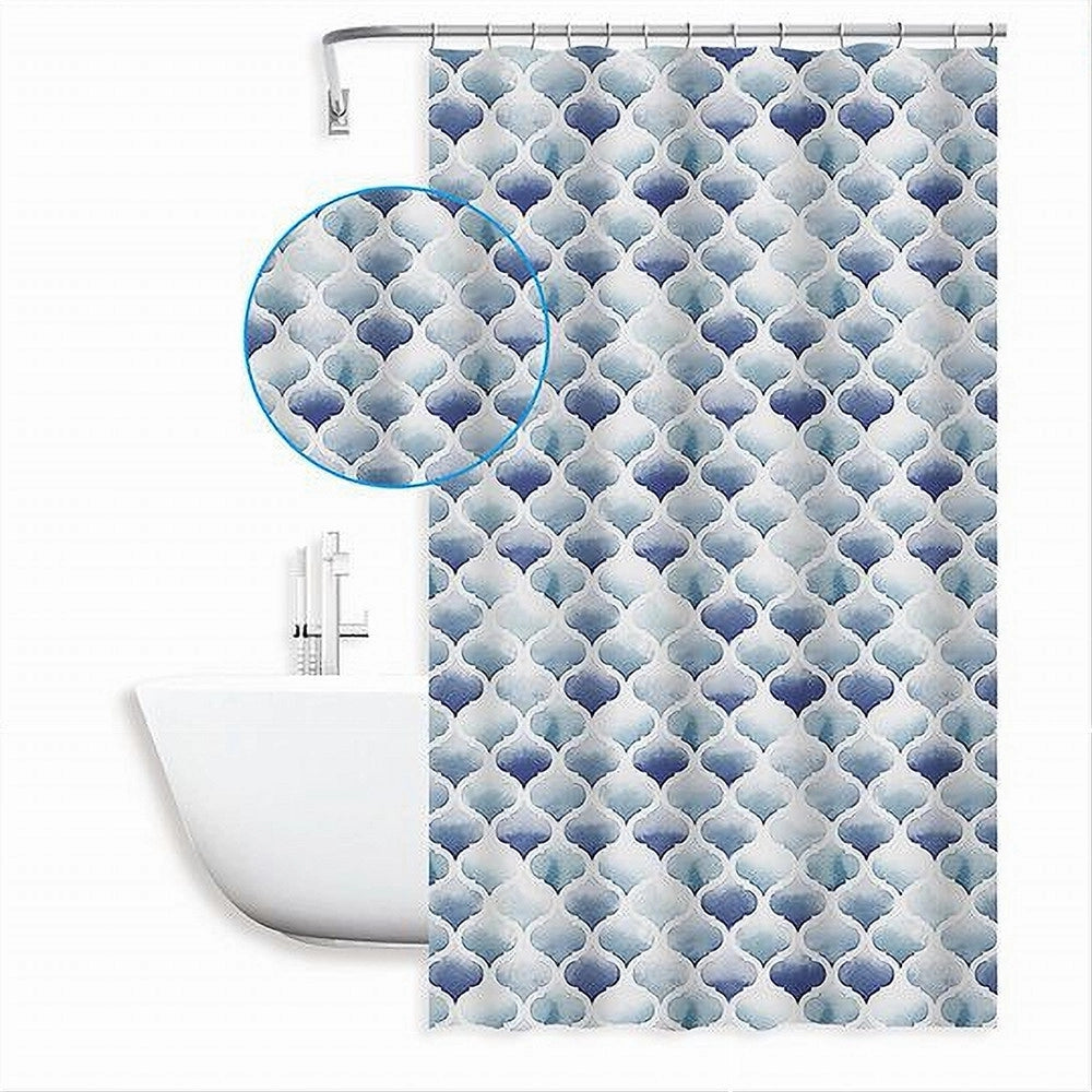Trade Shop - Tenda Per Doccia Bagno Motivo Marocchino Quadrifoglio 240 X 200cm 12 Ganci 87598 -