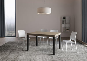 Tavolo Allungabile 120/380x90 cm Everyday Tortora Gambe Antracite