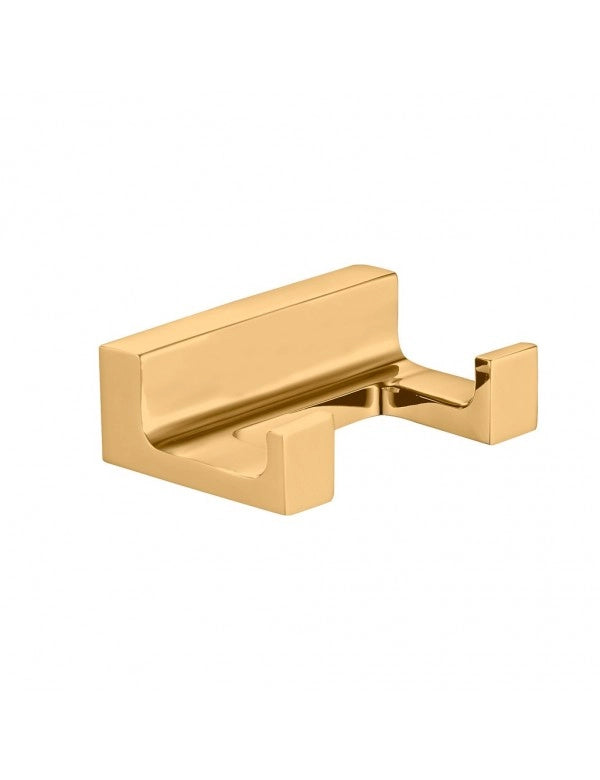 Appendiabiti doppio NIL in ottone dorato spazzolato 6x4,2x2,1 cm