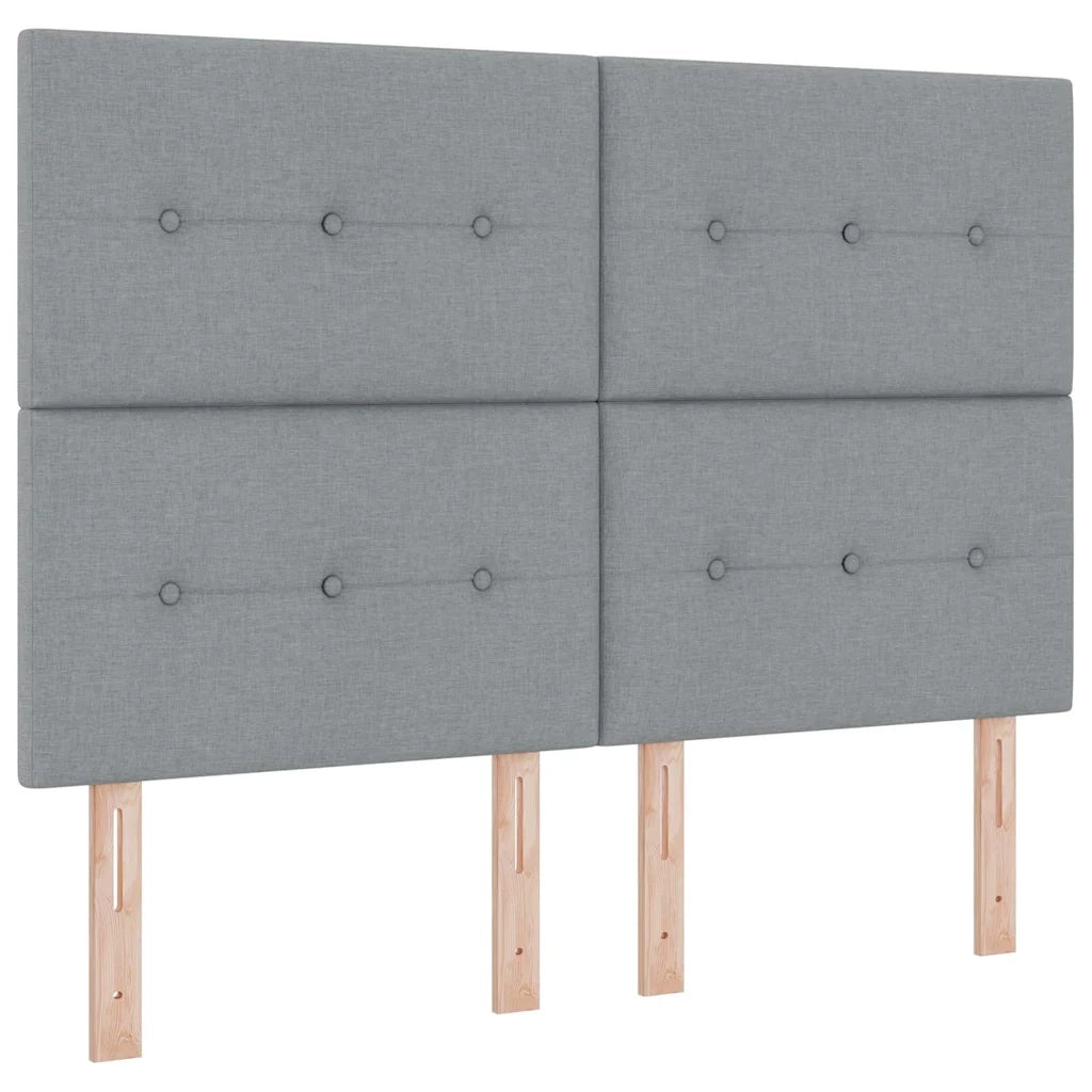 Letto a Sorgente LED Grigio chiaro 140 x 190 cm Tessuto