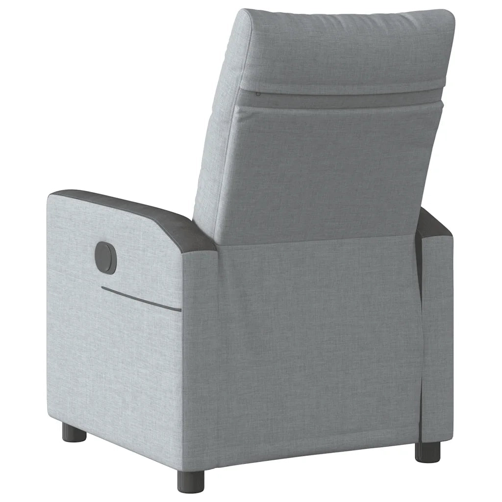 Poltrona Elettrica Reclinabile-Divano Sedia Grigio Chiaro in Tessuto 103345