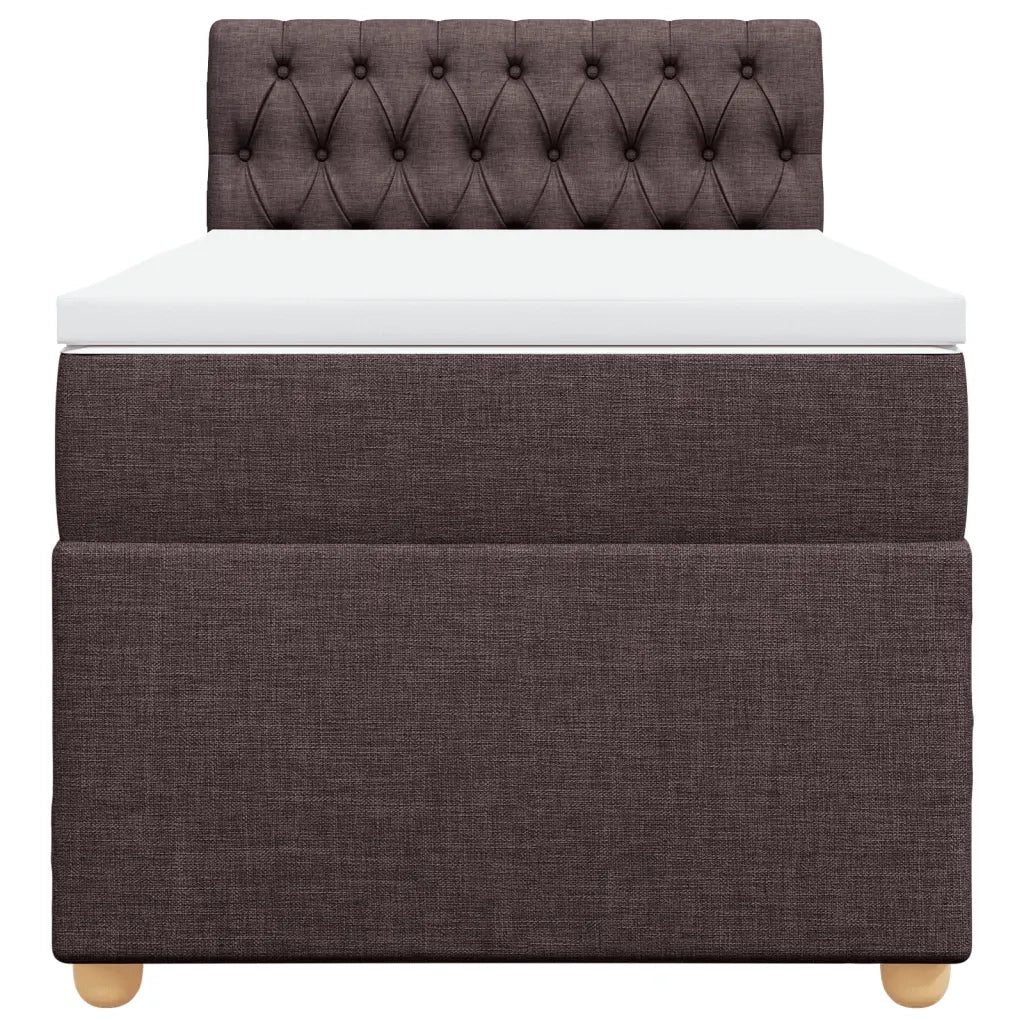 Giroletto a Molle con Materasso Marrone Scuro 90x200 cm Tessuto 3286573