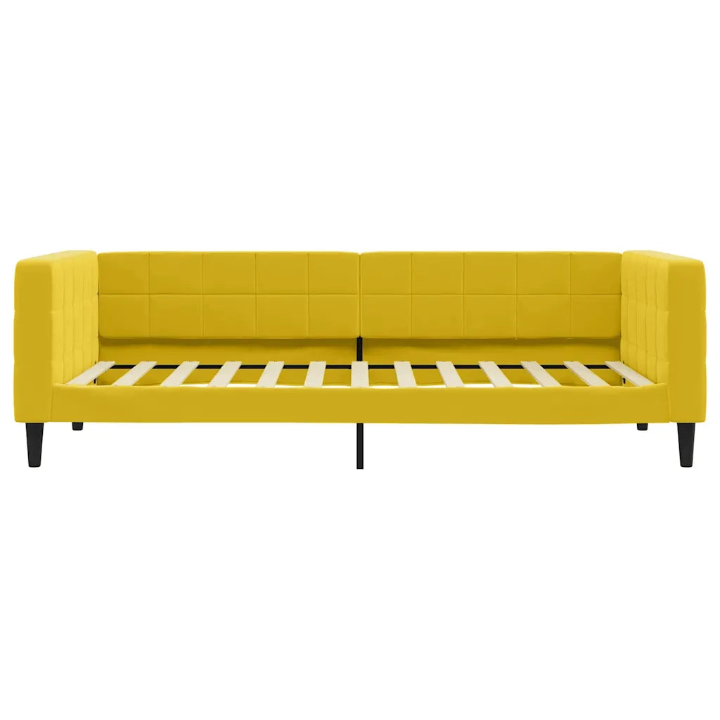 Divano Letto Estraibile con Cassetti Giallo 100x200cm Velluto 3196751