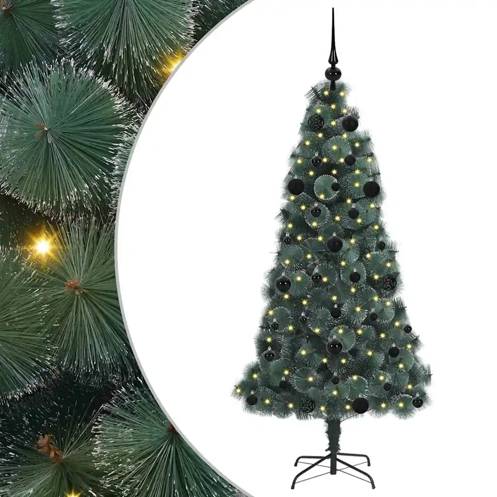 Albero di Natale | Decorazioni natalizie artificiale pre-illuminato con set di palle