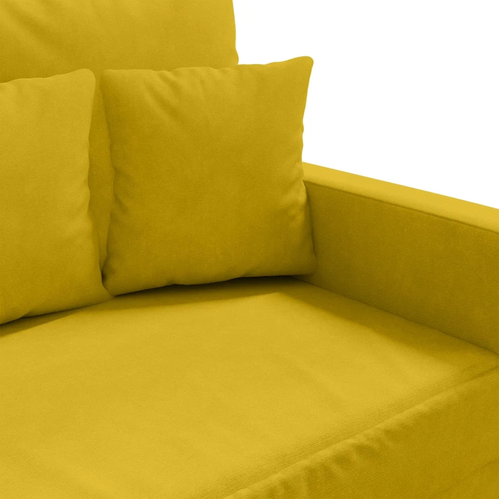 Divano a 3 Posti-Sofa 3 Posti Giallo 180 cm in Velluto 737855