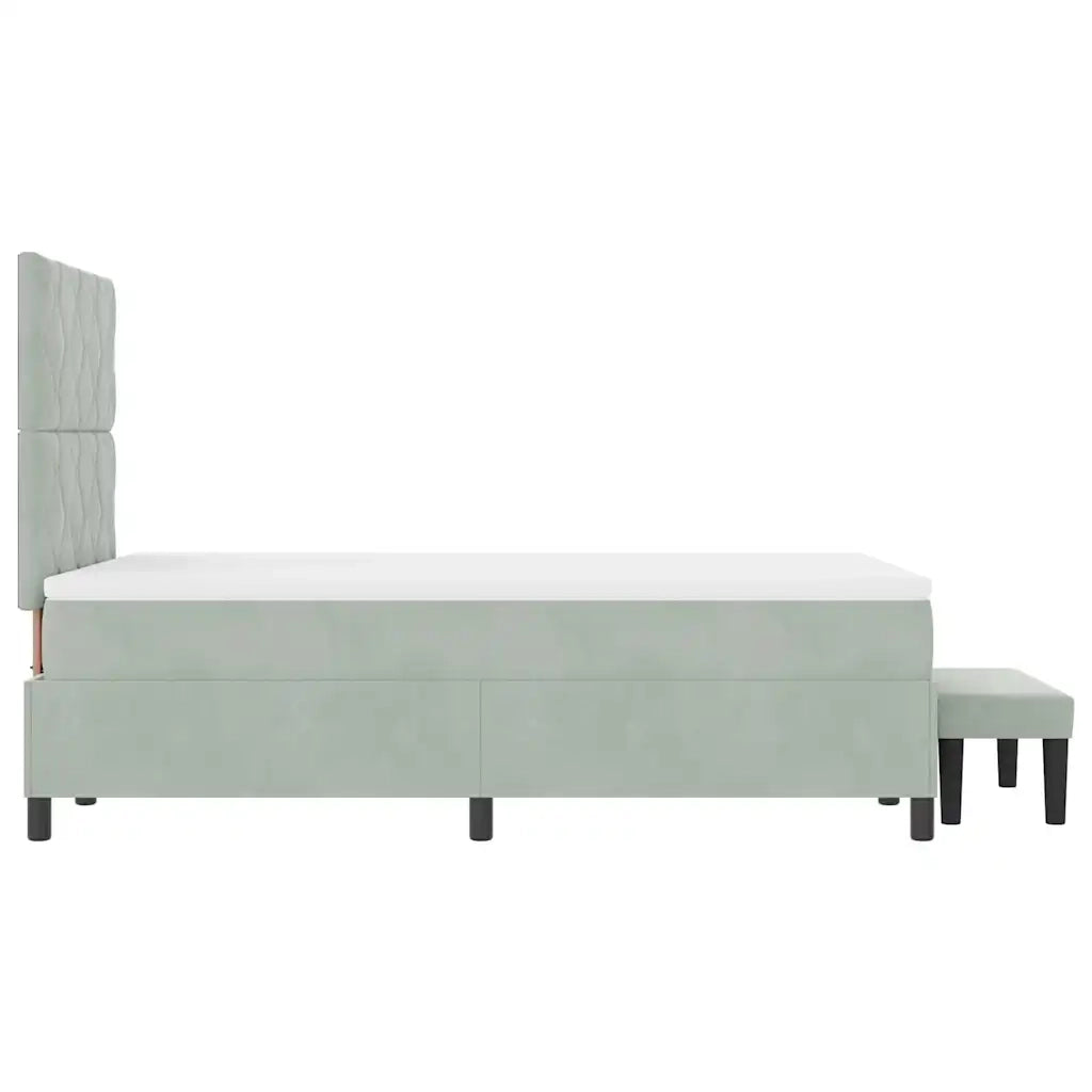 Letto a molle con materasso Grigio chiaro 120 x 190 cm Velluto 3344564
