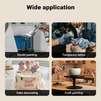 Compressore aerografo AS06T 1/4 CV con accessori, compressore per pistola aerografo con elevata portata d'aria 65-69 l/min, potente dispositivo ad aria compressa 3,2 bar, per aerografia