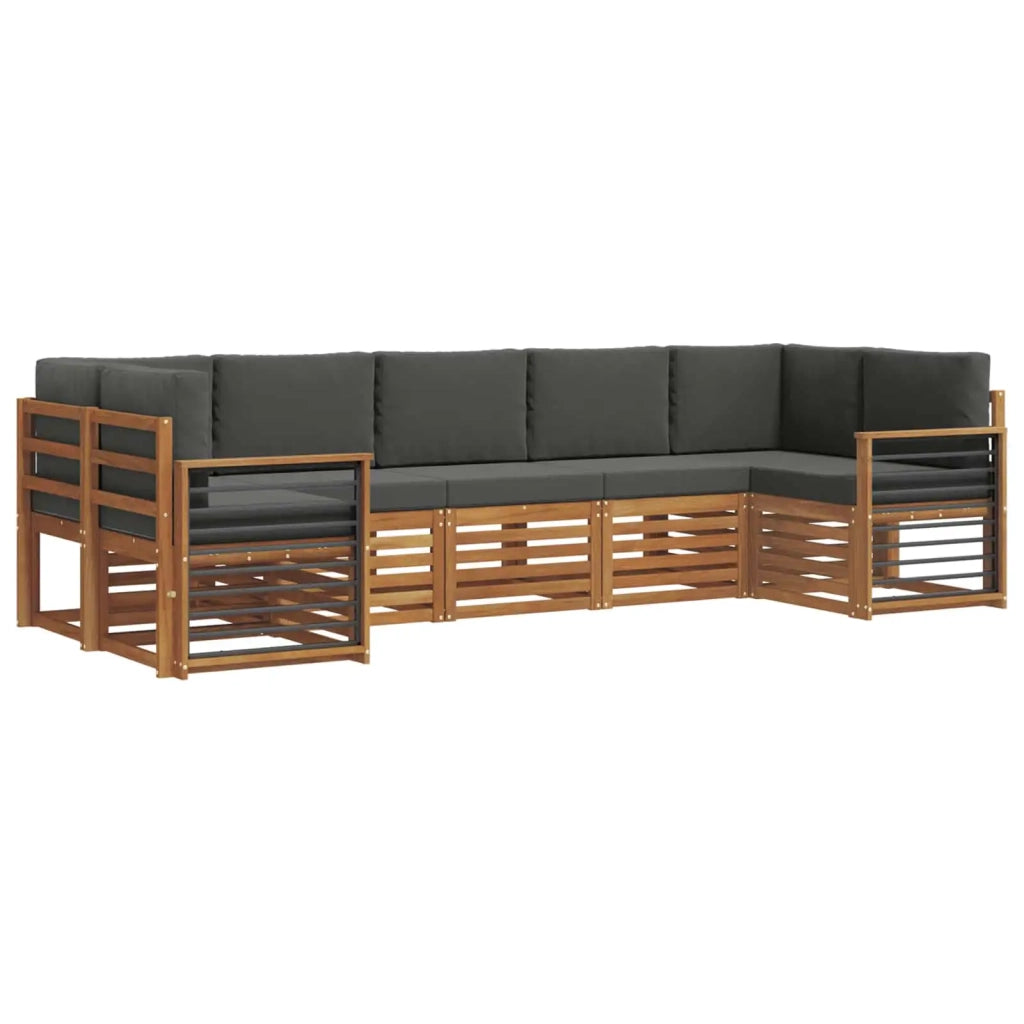Set divano sezionale con cuscino 7 pcs Naturale e Antracite 3375422