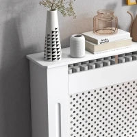 Copritermosifone Moderno a Griglia in MDF per Casa e Ufficio, 78x82x19 cm, Bianco