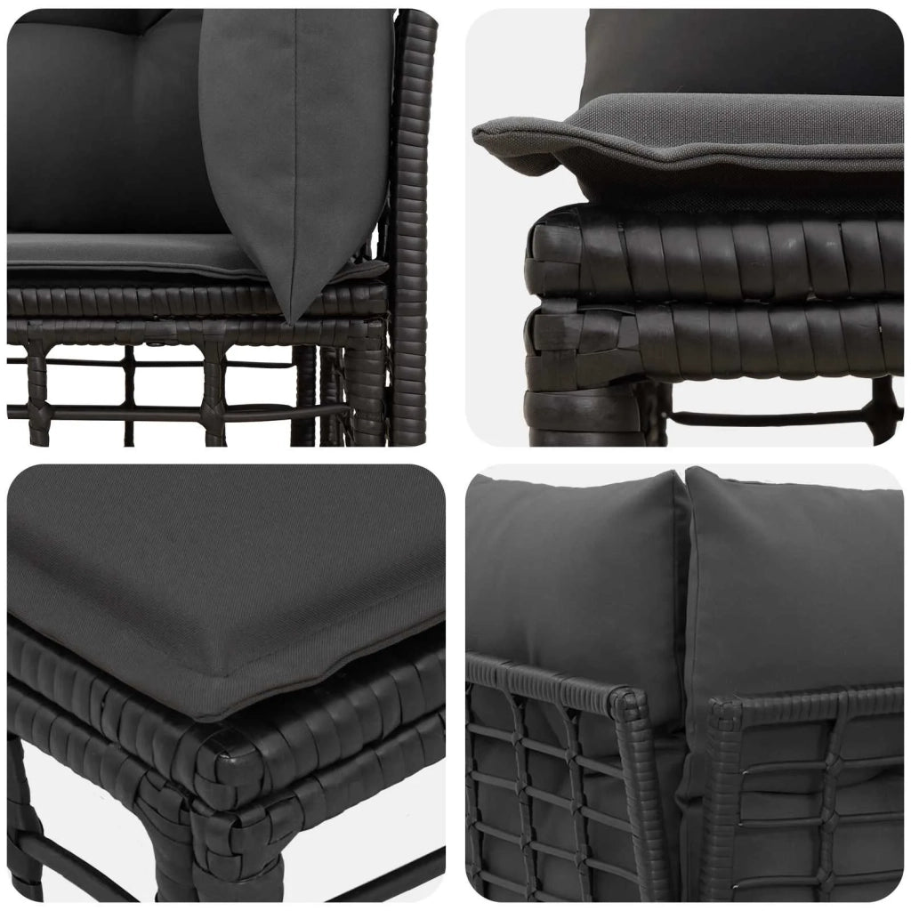 Loveseat da esterno 2 pz 2-Numero di posti Nero e Grigio scuro 42026727