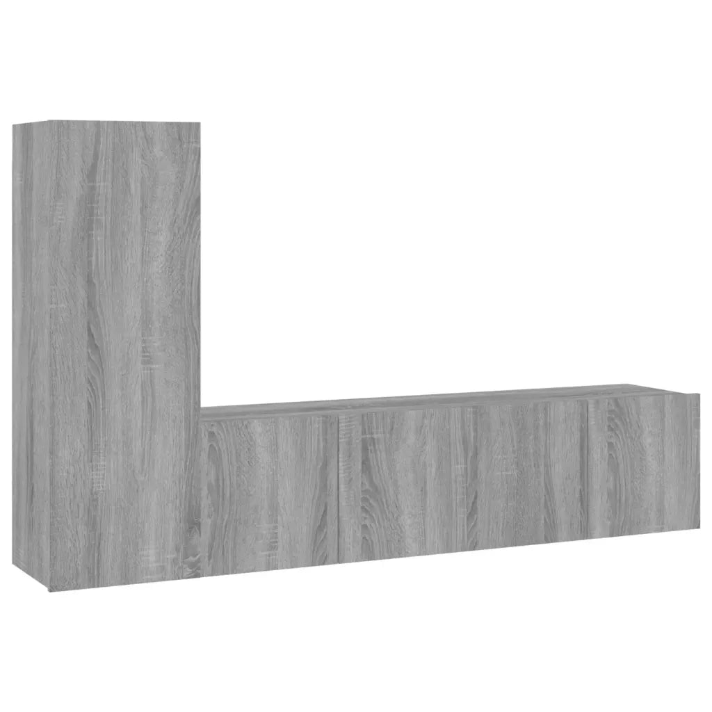 Set Mobili Porta TV 3 pz Grigio Sonoma in Legno Multistrato cod mxl 26506