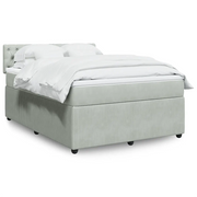 Giroletto a Molle con Materasso Grigio Chiaro 140x190cm Velluto