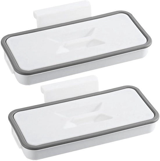 Contenitore per sacchetti della spazzatura con coperchio per la conservazione di 2 sacchetti - Utile per cucina e campeggio (Bianco)