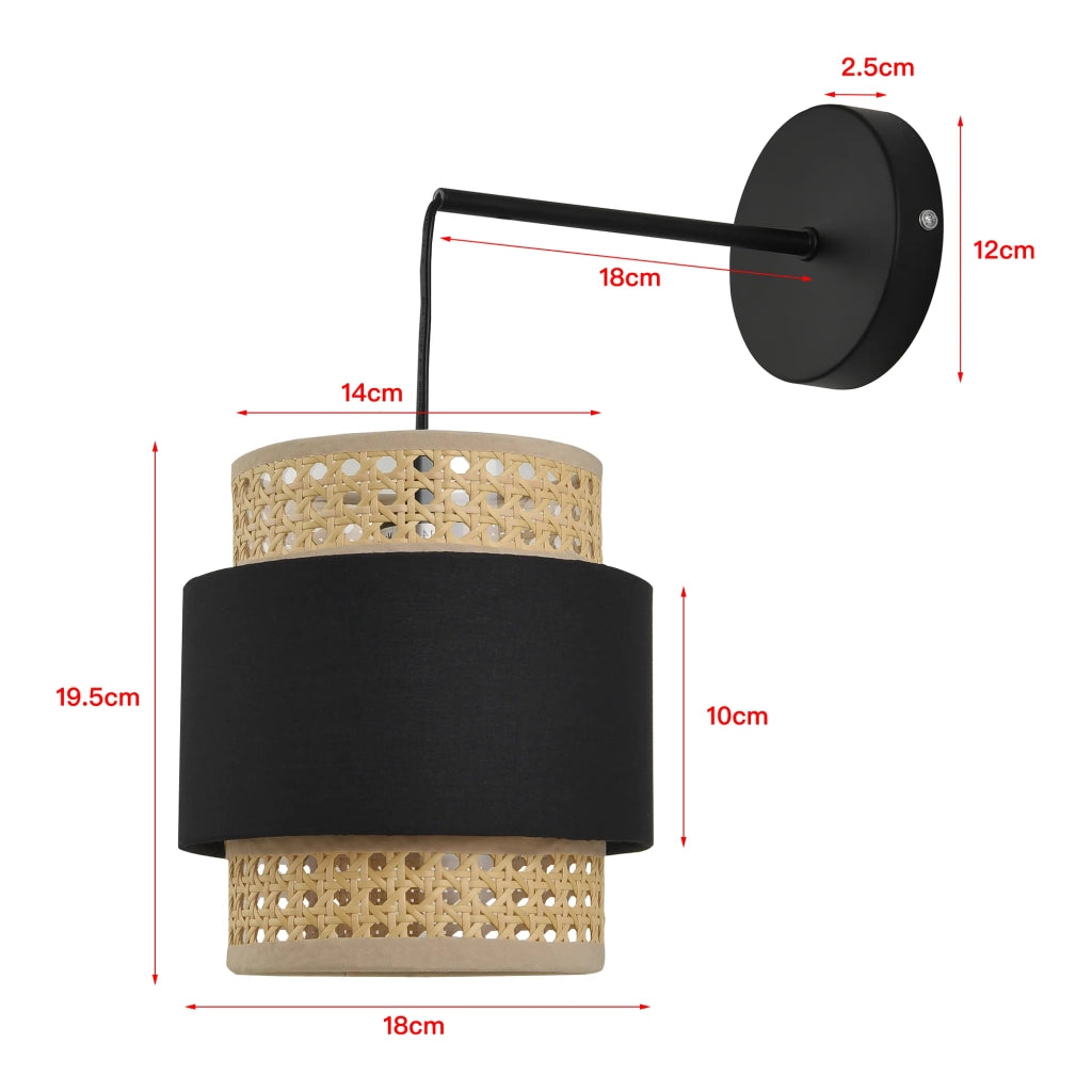 Applique per sala da pranzo/soggiorno 36 x 30 x 18 cm nero/beige 03_0007349