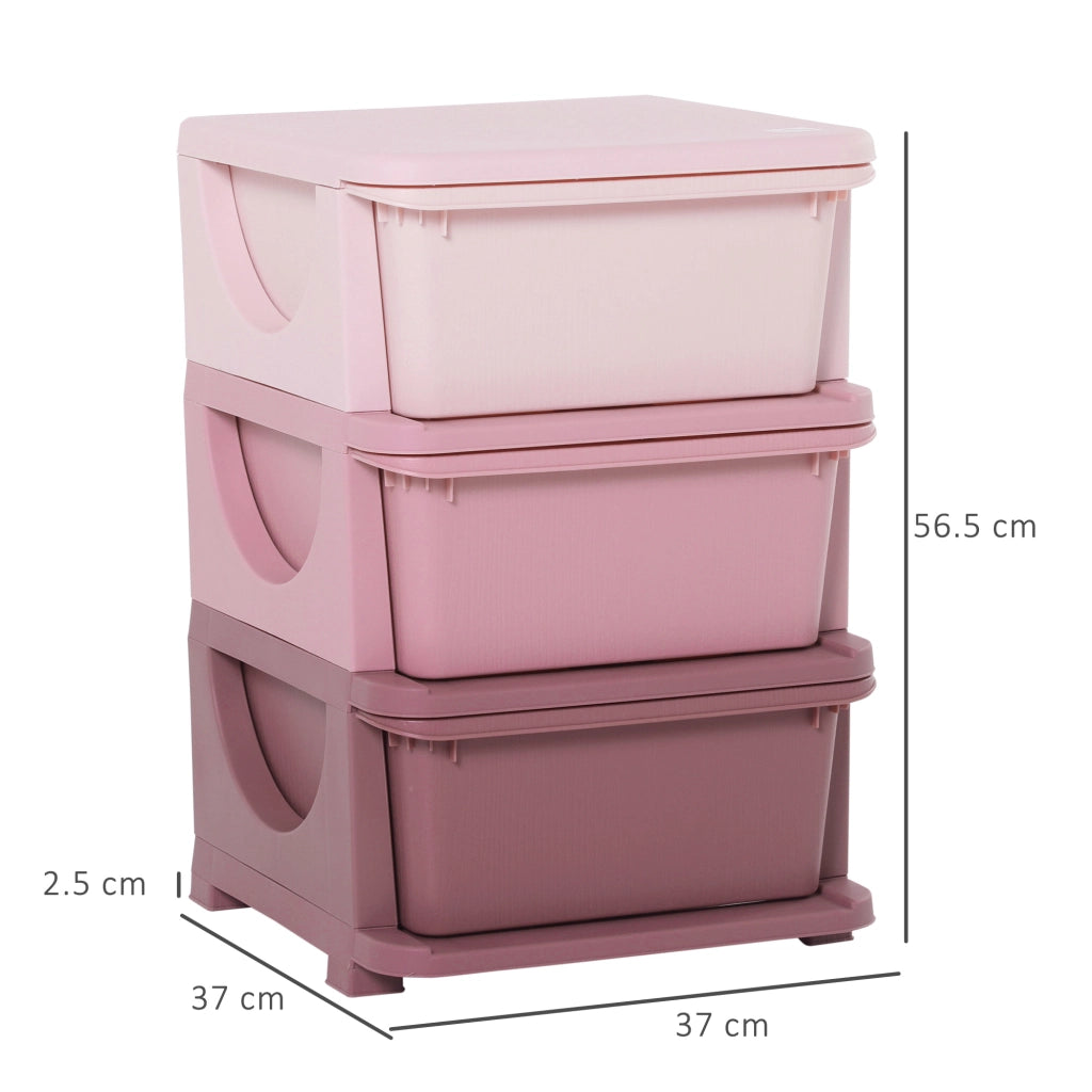 Cassettiera 6 Cassetti per Bambini ¨C zephmum ¨C Rosa 37x37x56.5cm