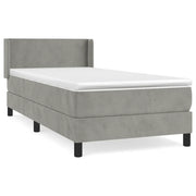 Letto singolo | Letto per adulti | Giroletto a Molle con Materasso Grigio Chiaro 80x200 cm Velluto