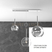 SOSP. OTTONE SAT. RETTANGOLARE 3 LUCI VETRI (GRANDE CR + MEDIO TR + PICCOLO CR) 1155OS-S3 RMIX-TC