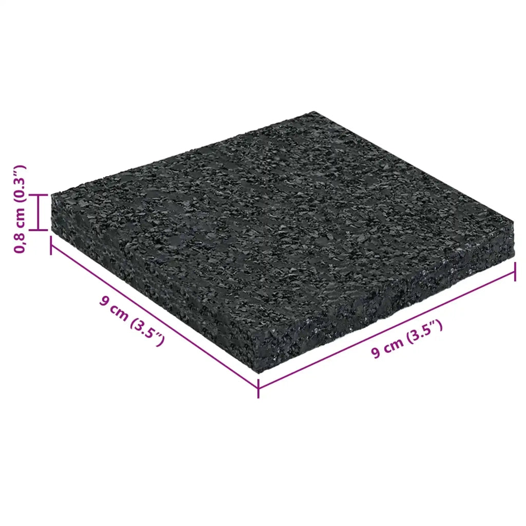 Pad per patio in granuli di gomma Nero 9 x 9 x 0,8 cm Gomma CFW3357557