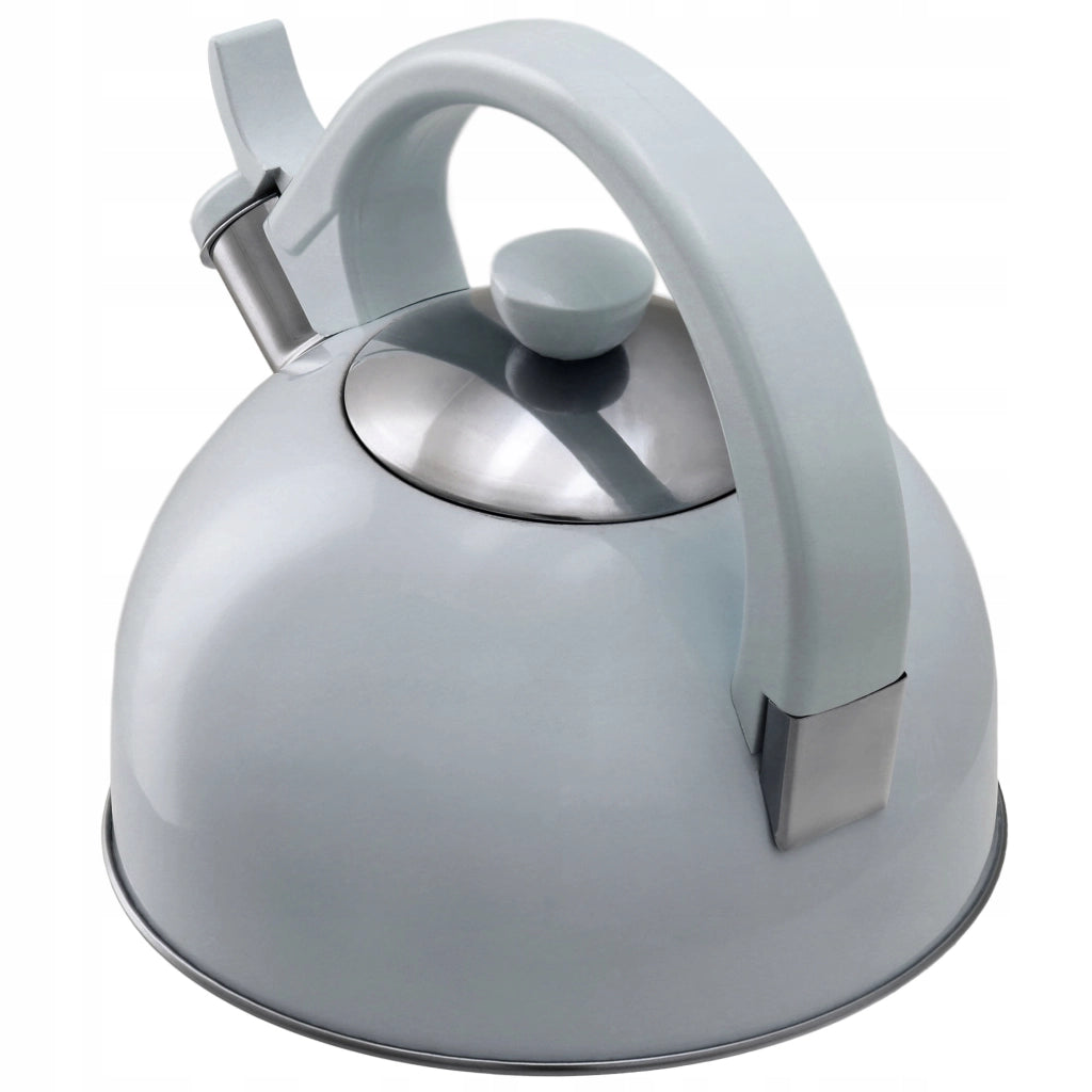 Bollitore a gas/induzione KADAX con fischietto, 1,7 l, acciaio tradizionale, grigio