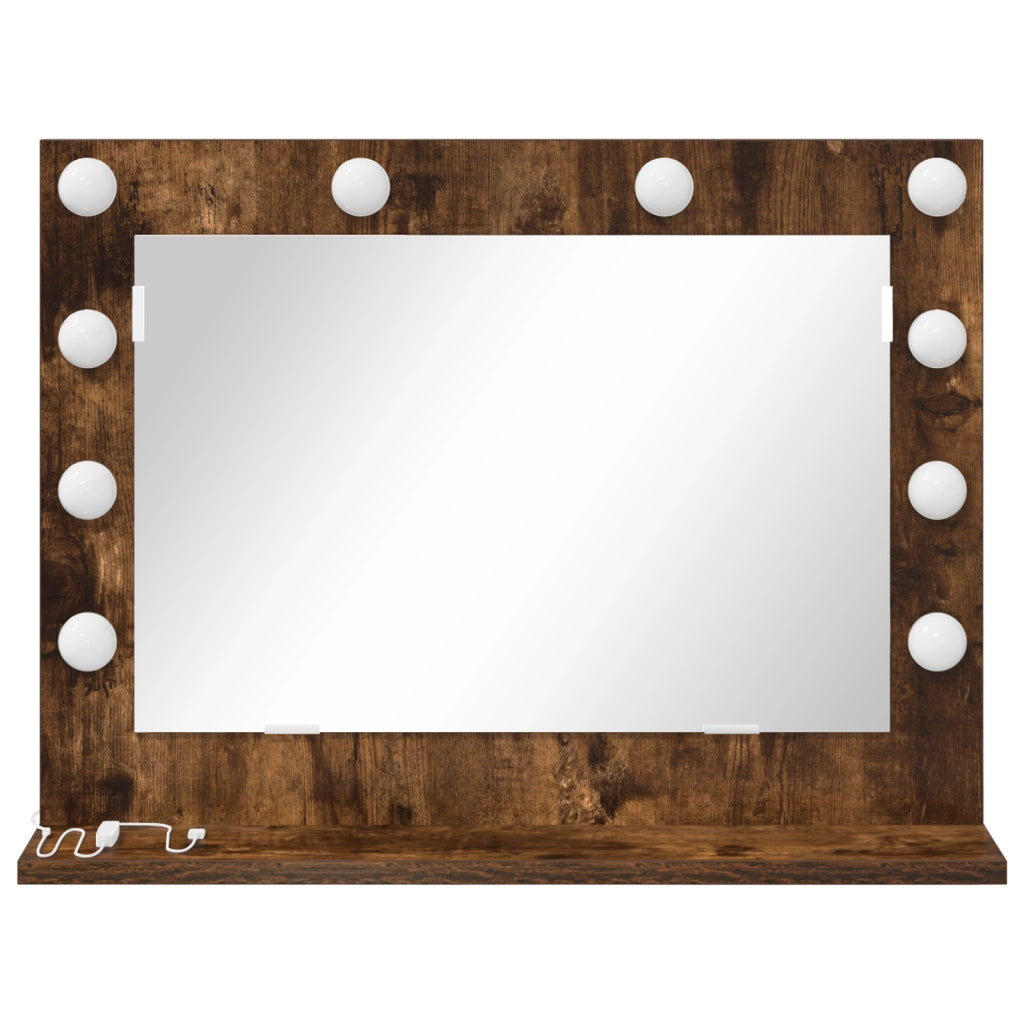 Specchio da Toeletta Rovere Affumicato Legno, Vetro 60 x 45 x 18 cm