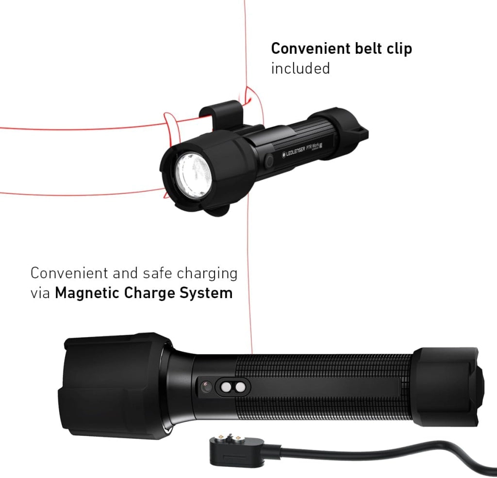 Ledlenser P7R Work | 2020 | Torcia LED Ricaricabile, 1200 Lumen, Alta CRI, SOS, Strobo, autonomia fino 60h, Fascio 240 m, Impermeabile IP68, Protezioni in Gomma, Officina, Garage, Meccanico, Cantiere