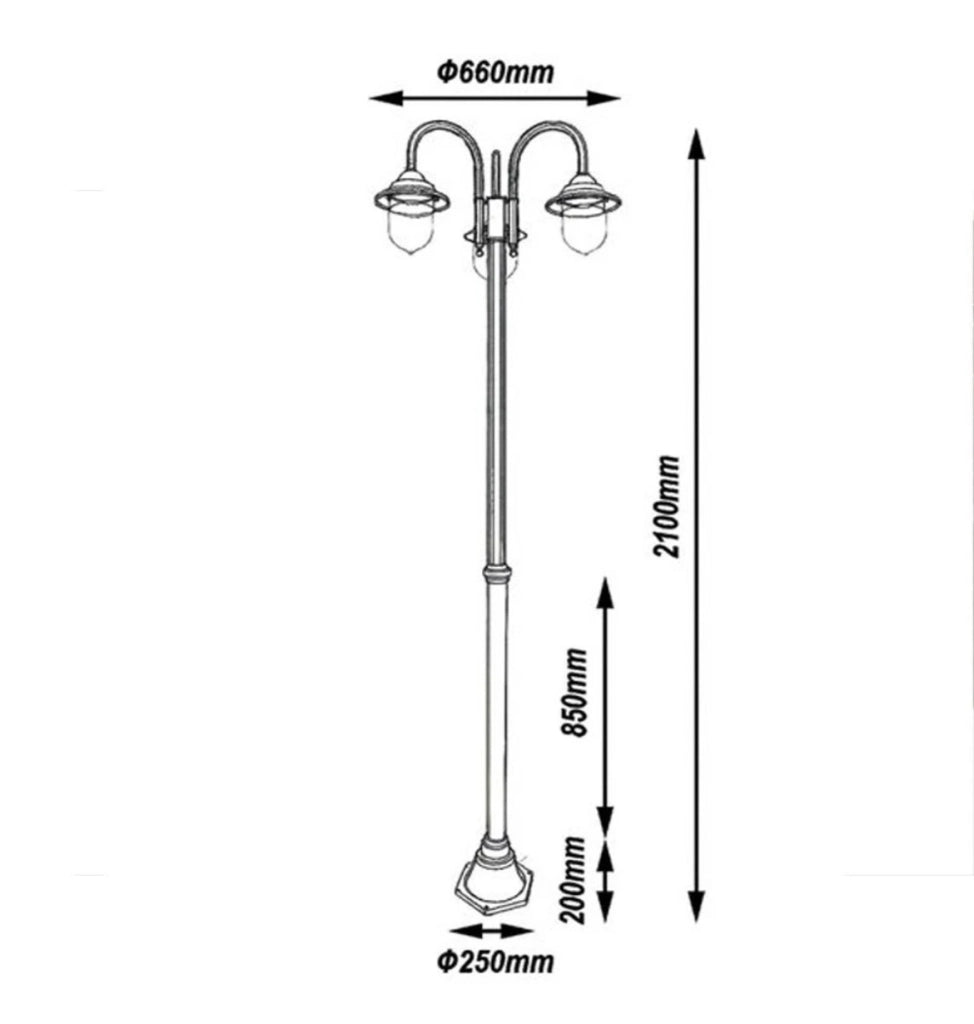 Lampione classico Bianco da giardino a 3 luci E27 in alluminio lanterna da esterno IP54 per vialetti parchi e ingressi eleganti