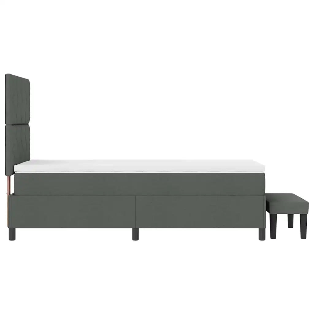 Letto a molle con materasso Grigio scuro 100 x 200 cm Tessuto 3344122