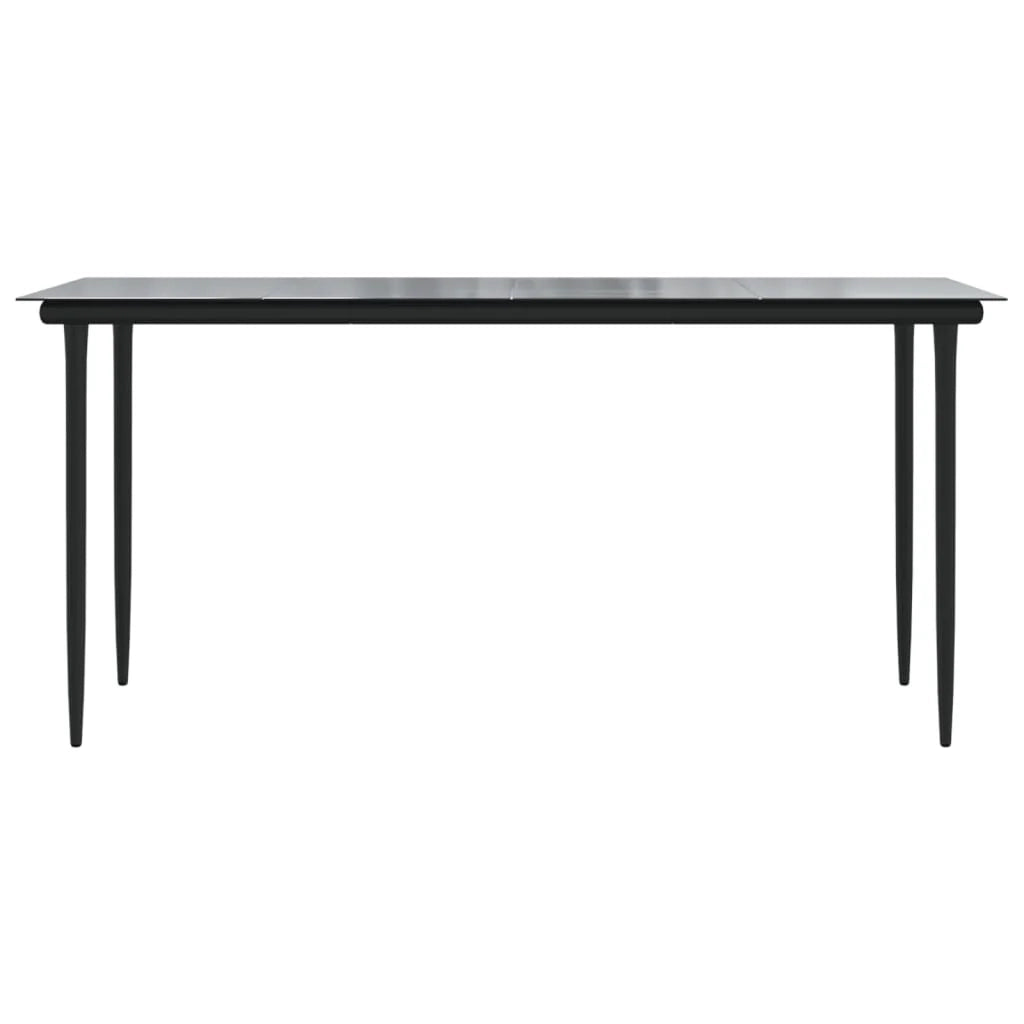 Set da pranzo da esterno 7 pezzi mobili in rattan nero e PVC 02_0014374