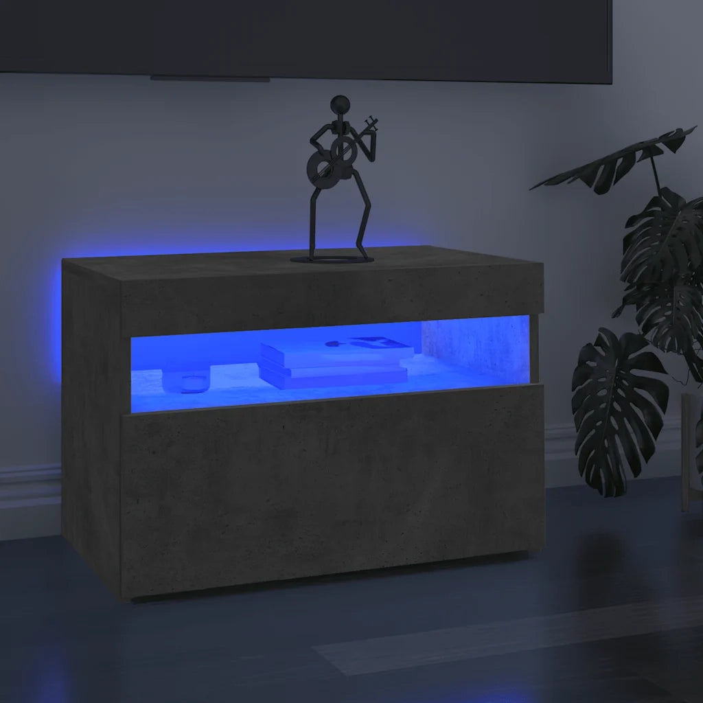Mobile Porta TV con Luci LED-Mobile per TV-Credenza TV Grigio Cemento 60x35x40 cm