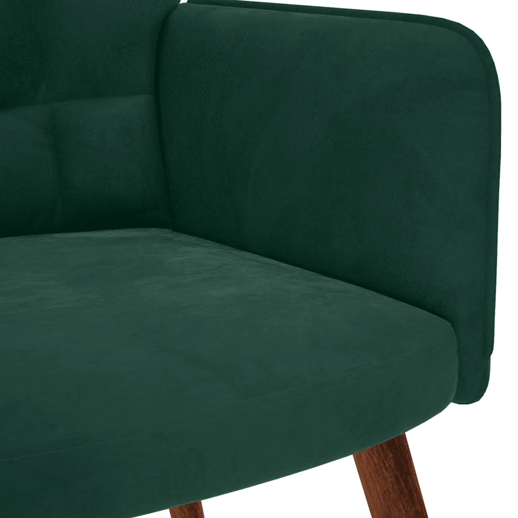 vidaXL Sedia Relax Verde Scuro in Velluto