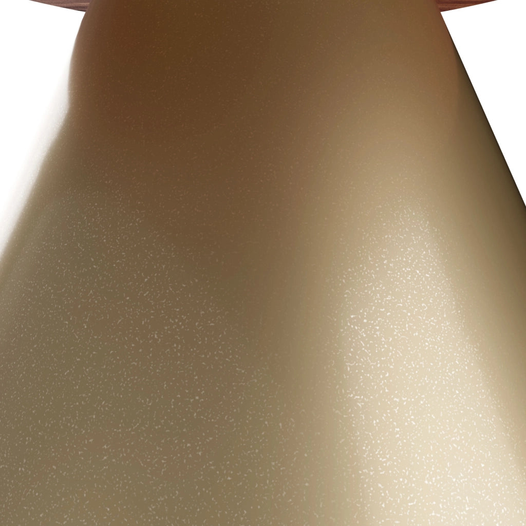 Artù Brass - Tavolo da pranzo rotondo ⌀ 120 cm in legno laminato con base a cono in metallo, top legno scuro