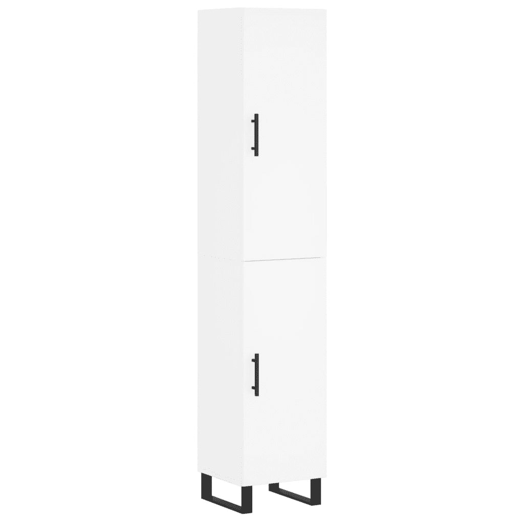 Credenza-Buffet-Armadio da cucina Bianca 34,5x34x180 cm in Legno Multistrato 981900