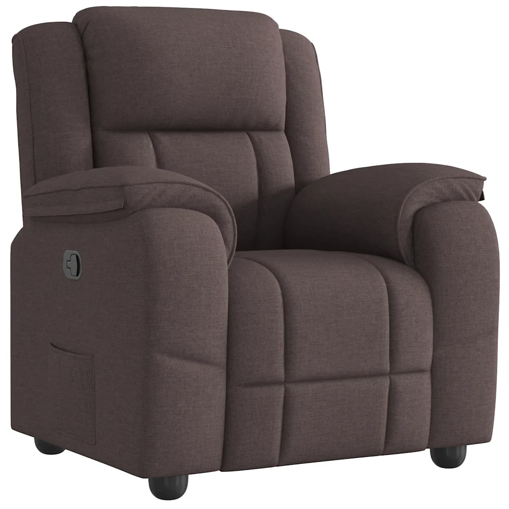 Poltrona Reclinabile Marrone Scuro in Tessuto 4015705