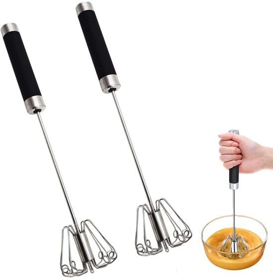 Due semi-automatiche garde, garde in acciaio inossidabile, garde rotante per mescolare, battere, schiumare e mescolare (10 pollici)