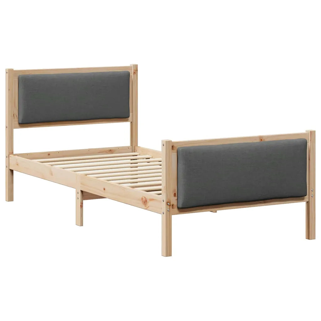 Struttura del letto Grigio scuro 100 x 200 cm Tessuto