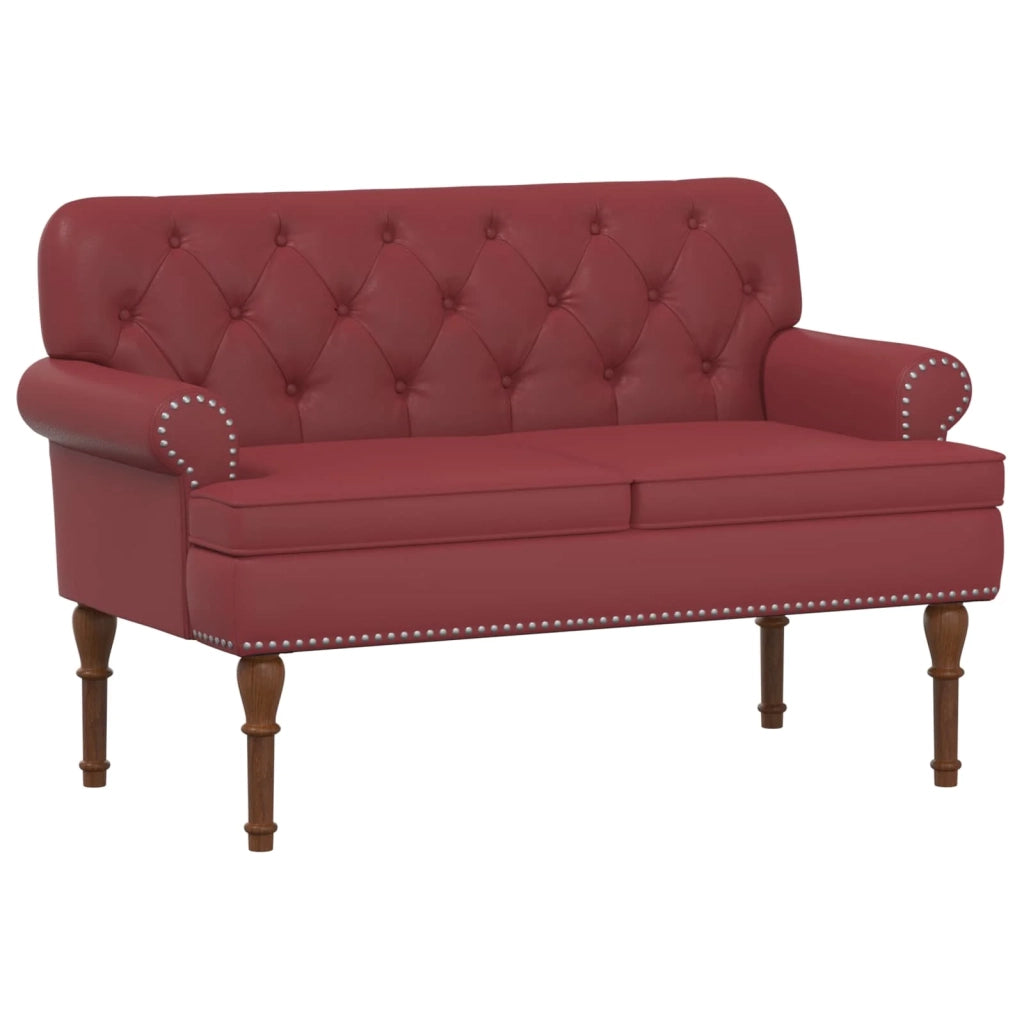 Loveseat con bottoni imbottiti Rosso Vino 120 x 65 x 77 cm 42041860