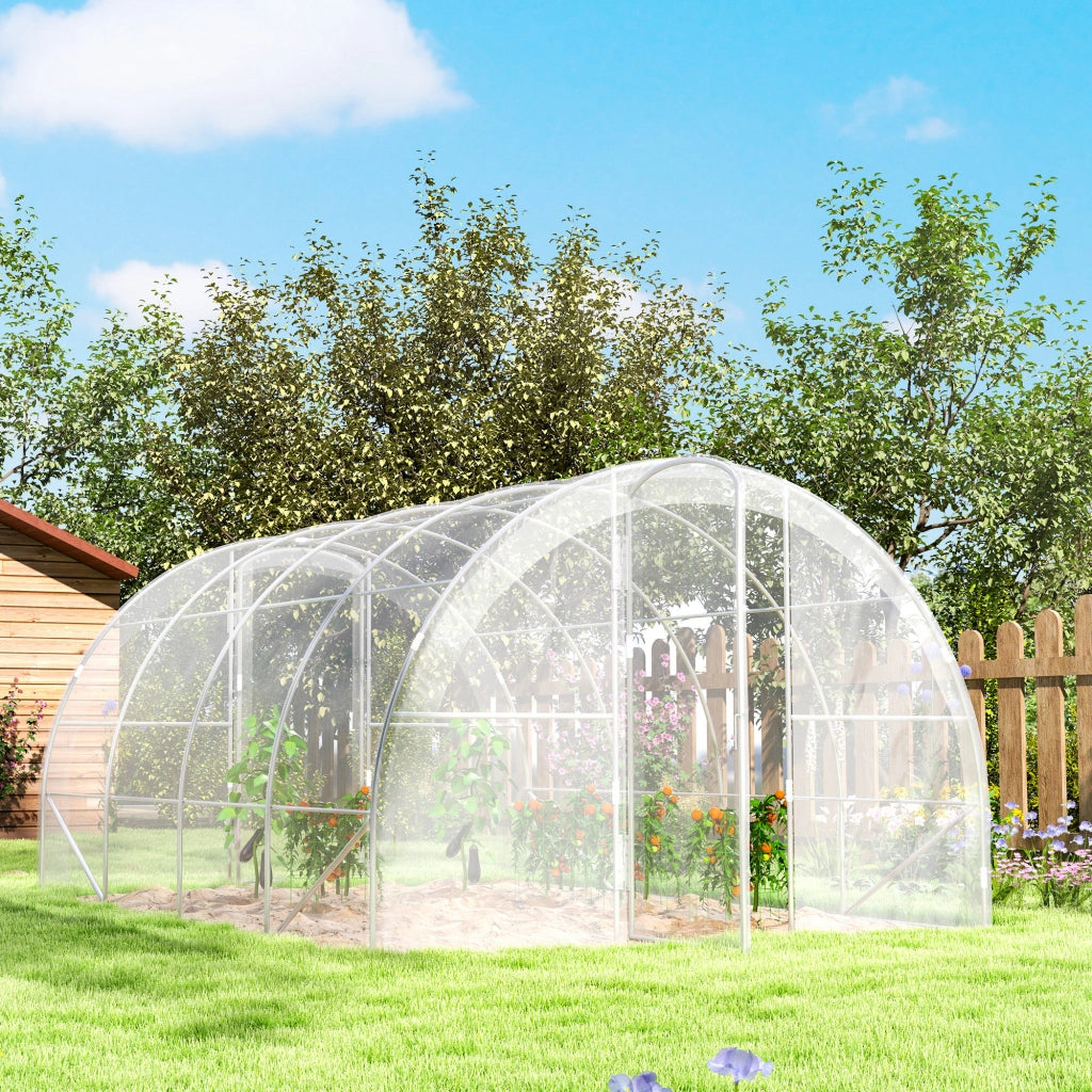 Serra da Giardino Tunnel ¨C zephmum ¨C Grigio 4x3x2 m 12 m2 con 2 Porte