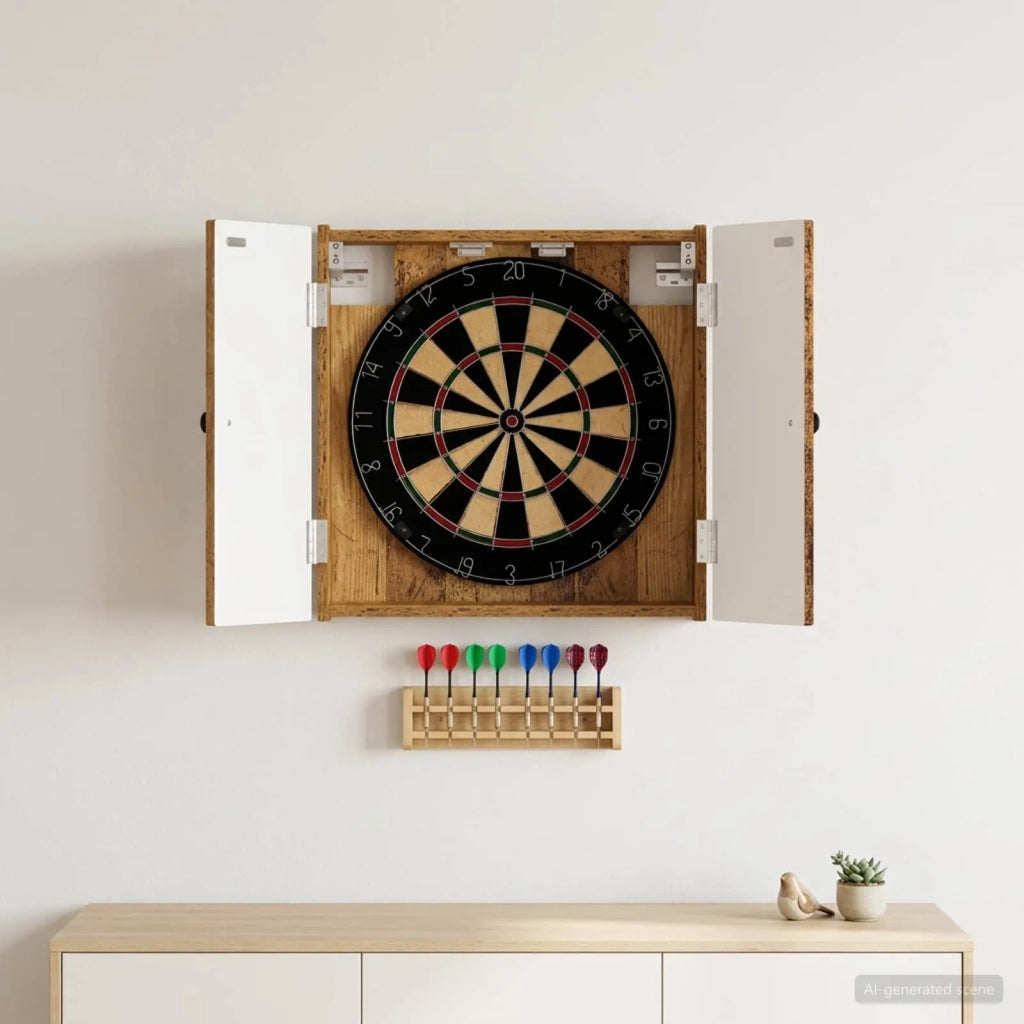 Armadio per Dartboard BREDA Legno antico 52,5 x 10,5 x 53,5 cm 897553