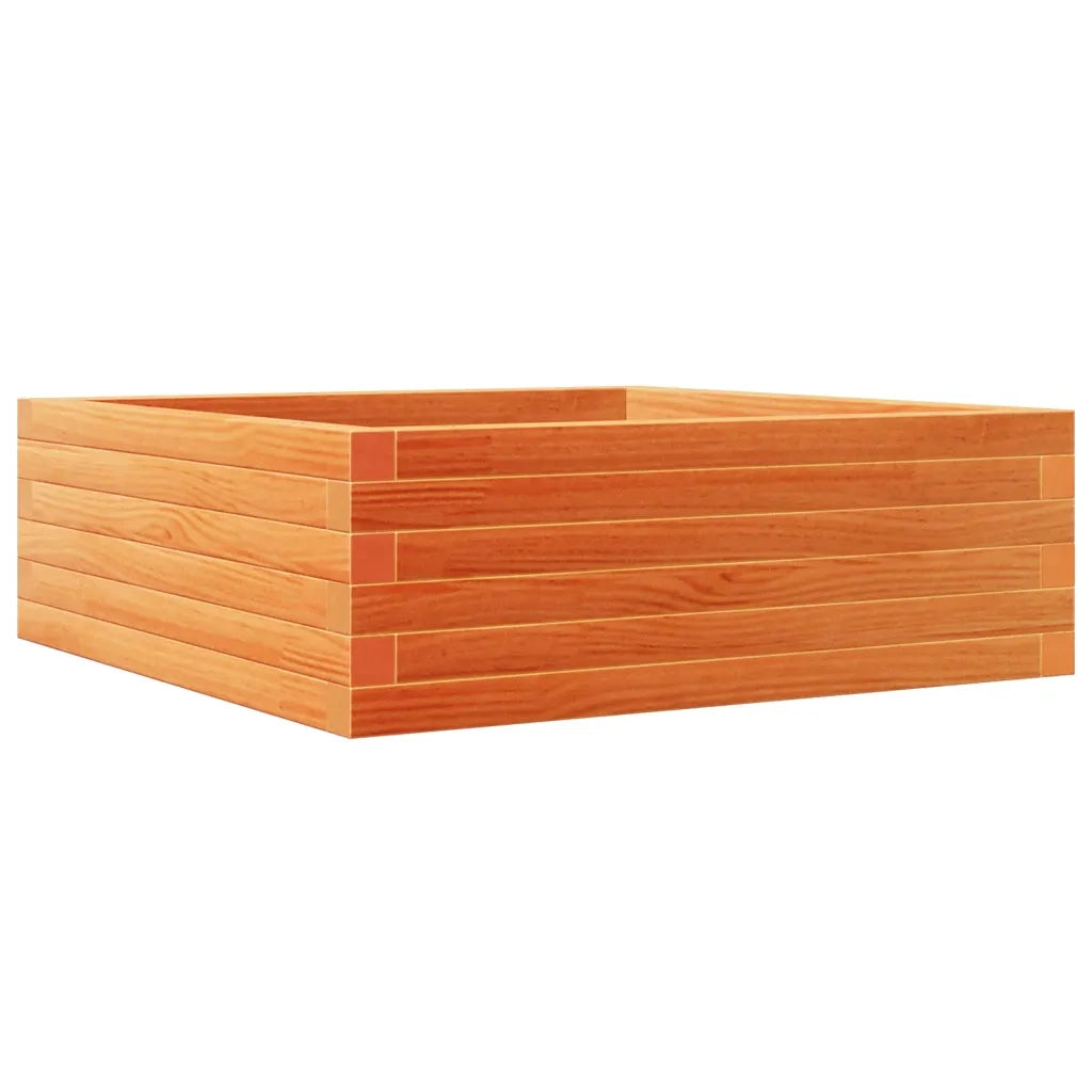Fioriera Giardino-Vaso da Esterno-Contenitore per Piante Marrone Cera 70x70x23 cm Legno Massello Pino