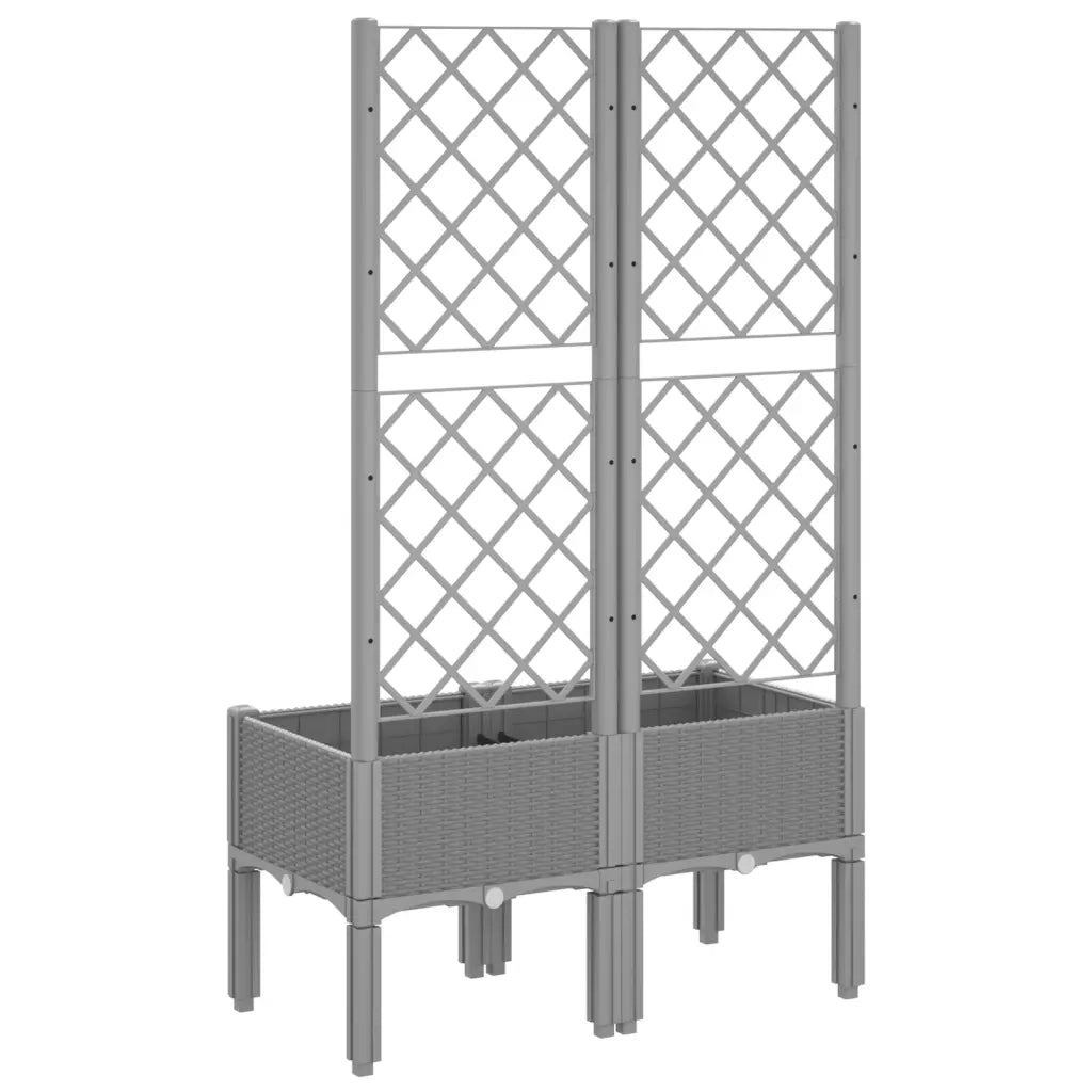 Fioriera | Cassetta per fiori | Vaso da Giardino con Graticcio Grigio Chiaro 80x40x142cm PP
